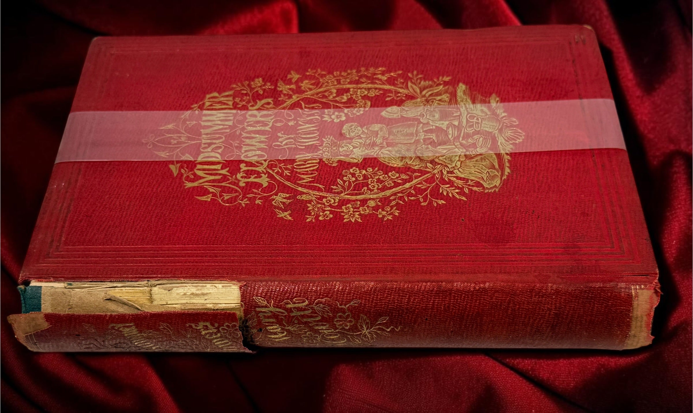 Rare 1854 first Philadelphia edition of Mary Howitt’s Midsummer Flowers, illustrated in original gilt cloth and featuring an early Christina Rossetti poem.