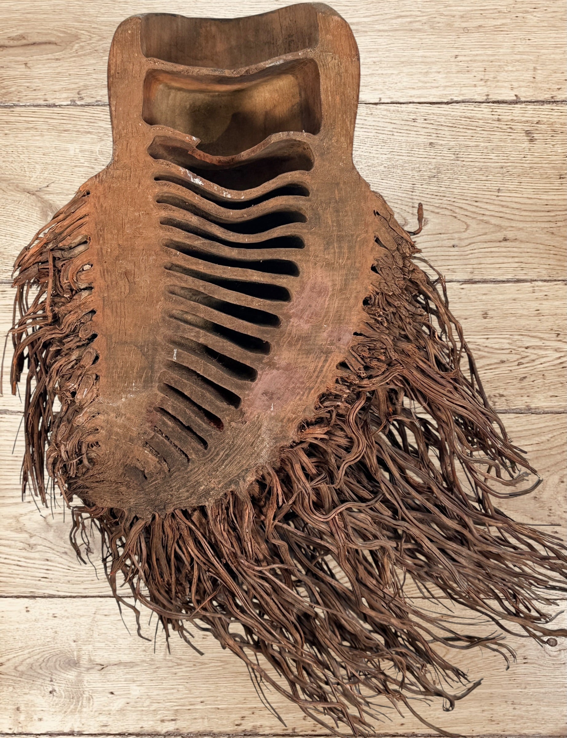 Vintage Chinese bamboo root Shou Lao carving, longevity god wall sculpture, Asian folk art décor, natural root beard, collectible statement piece.