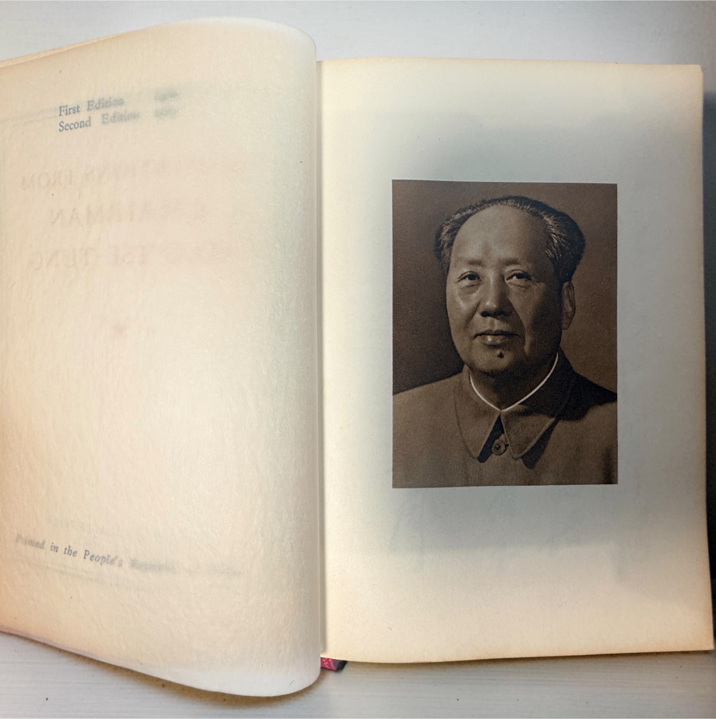 Original 1967 Second Edition Mao Little Red Book, Quotations from Chairman Mao Tse-Tung, Foreign Languages Press Peking, red vinyl cover.