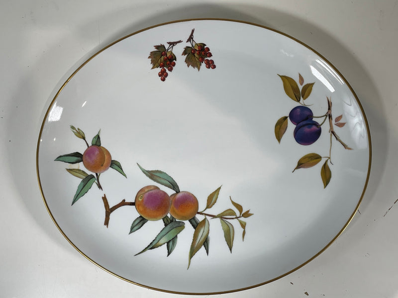 Royal Worcester Evesham Gold Oval Serving Platter 15 1/8" X 12 1/4" Fruits