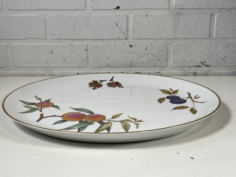 Royal Worcester Evesham Gold Oval Serving Platter 15 1/8" X 12 1/4" Fruits