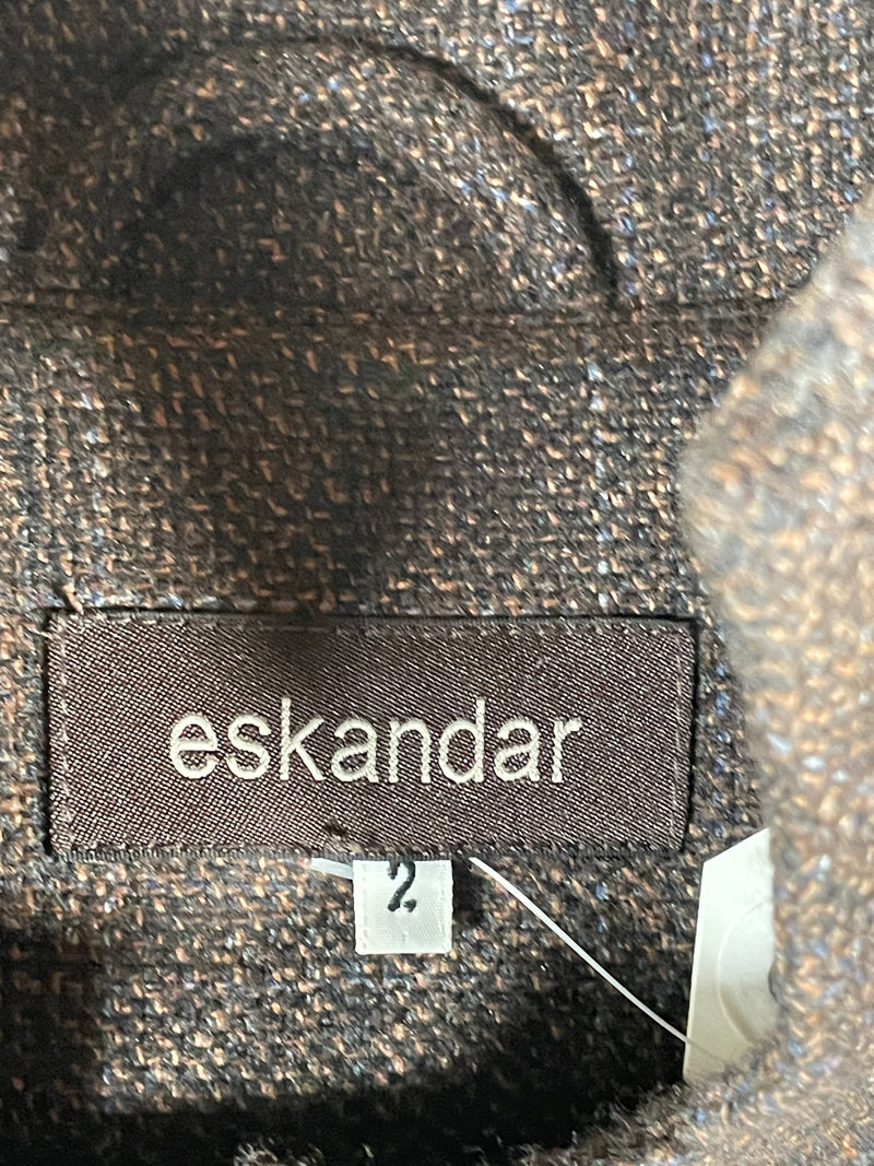 ESKANDAR Cashmere /  Silk ACHKAN Long Jacket Coat, Silk Lining, Size 2, England