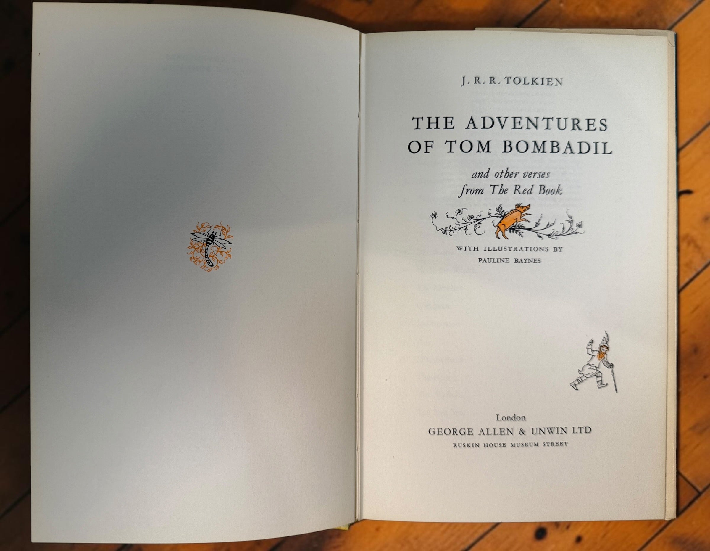 1975 J.R.R. Tolkien Adventures of Tom Bombadil, 9th impression, George Allen &amp; Unwin hardcover with original Pauline Baynes illustrated dust jacket.