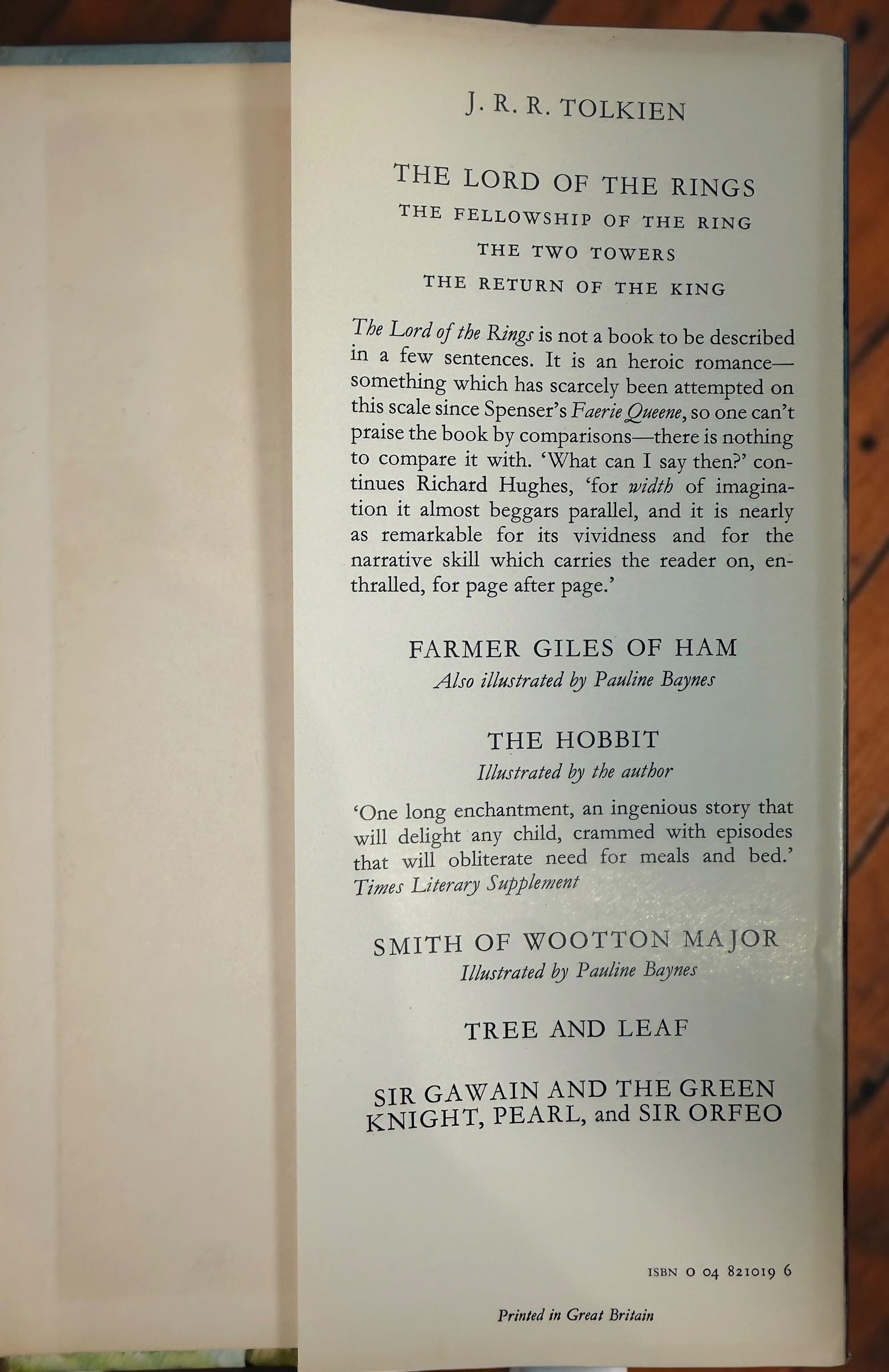 1975 J.R.R. Tolkien Adventures of Tom Bombadil, 9th impression, George Allen &amp; Unwin hardcover with original Pauline Baynes illustrated dust jacket.