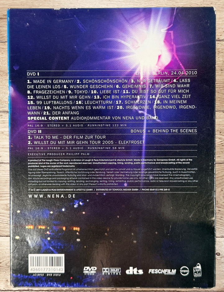 Nena Made In Germany Live Concert DVD Berlin 2010 German pop performance film with bonus content collectible music DVD in&nbsp; very good used condition.