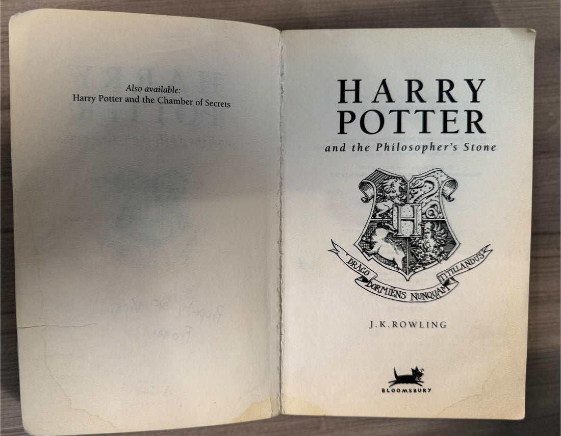 Harry Potter and the Philosopher’s Stone, Canadian third-printing paperback with Thomas Taylor cover art. Fair used condition. Shop Eco Depot Montreal.