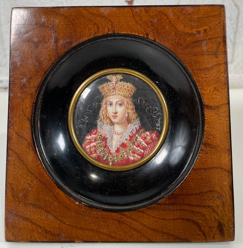 Portrait miniature victorien antique encadré, vers 1800