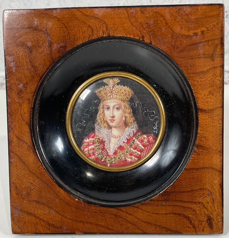 Portrait miniature victorien antique encadré, vers 1800