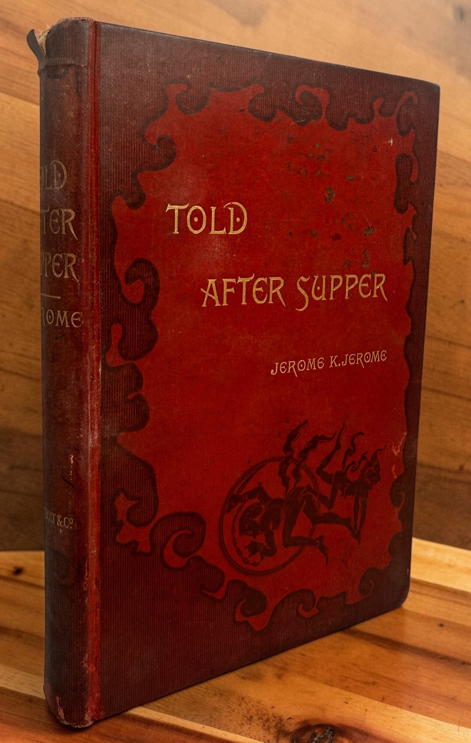 1891 Told After Supper by Jerome K. Jerome, Henry Holt First American Edition, illustrated by Kenneth M. Skeaping. Antique Victorian ghost story book.