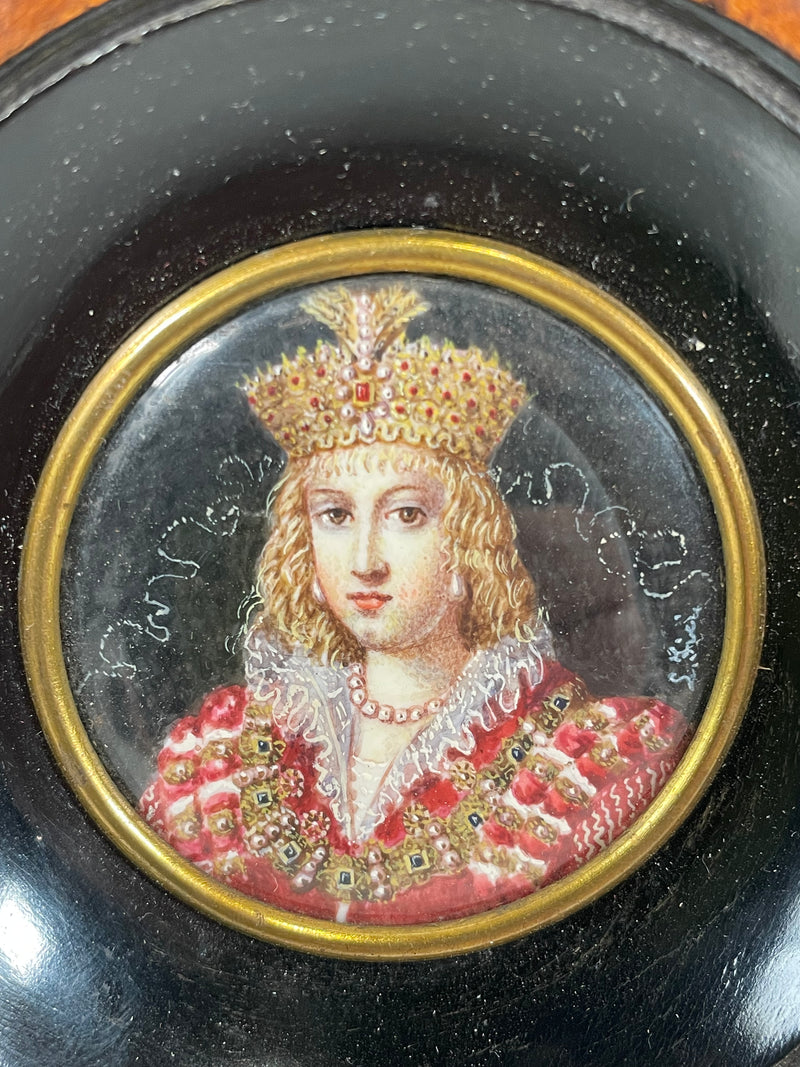 Portrait miniature victorien antique encadré, vers 1800