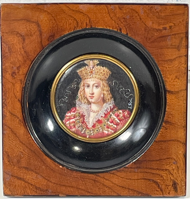 Portrait miniature victorien antique encadré, vers 1800