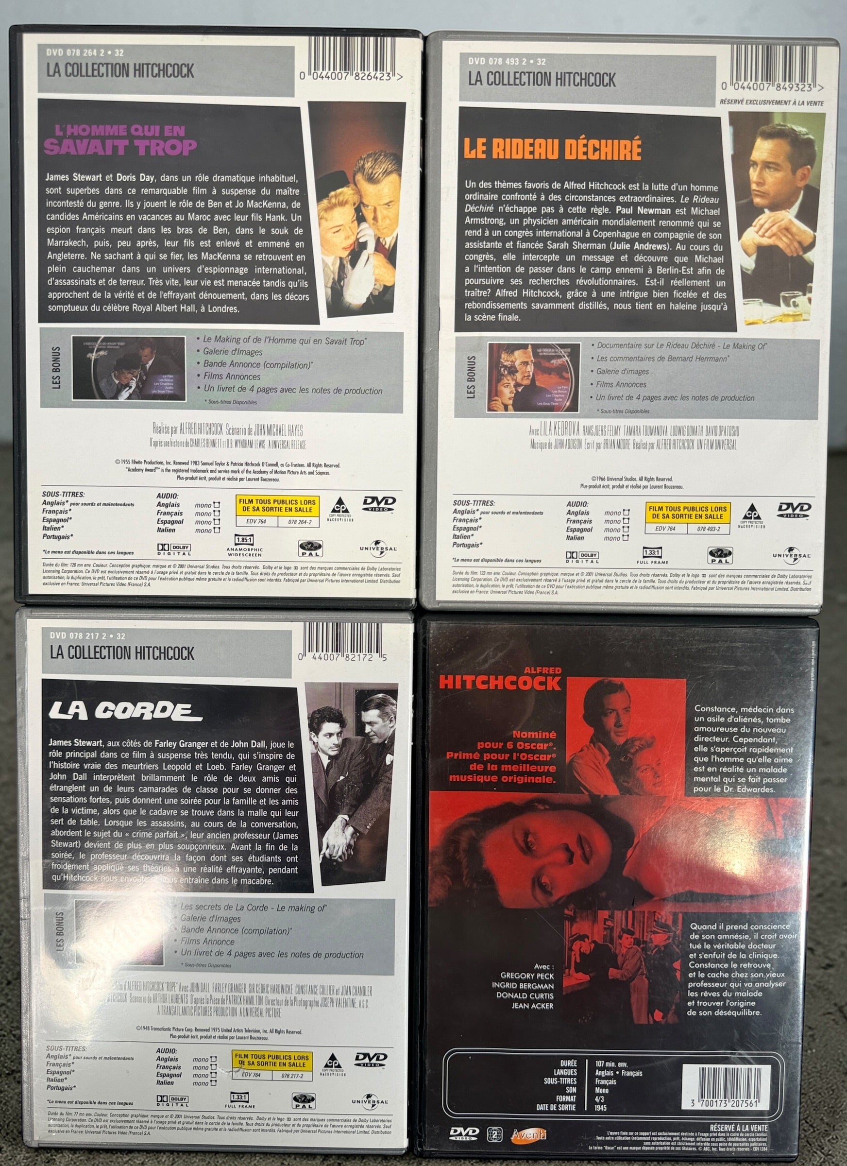 Alfred Hitchcock DVD Collection, 6 Classic Films, Universal Series.