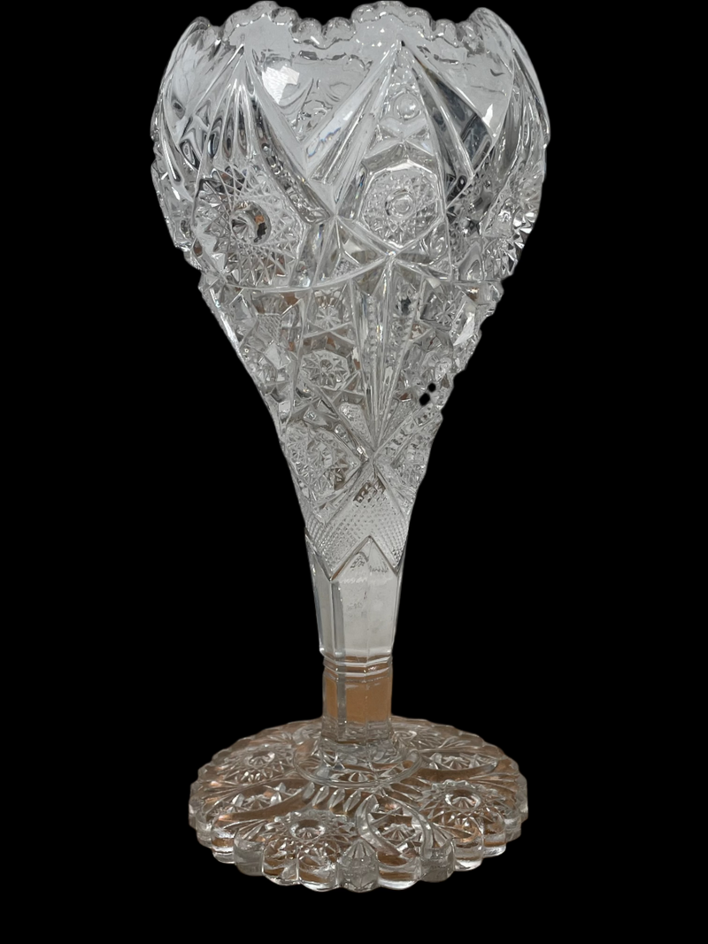 Vase impérial Thunderbolt 12 po, grand verre brillant américain lourd