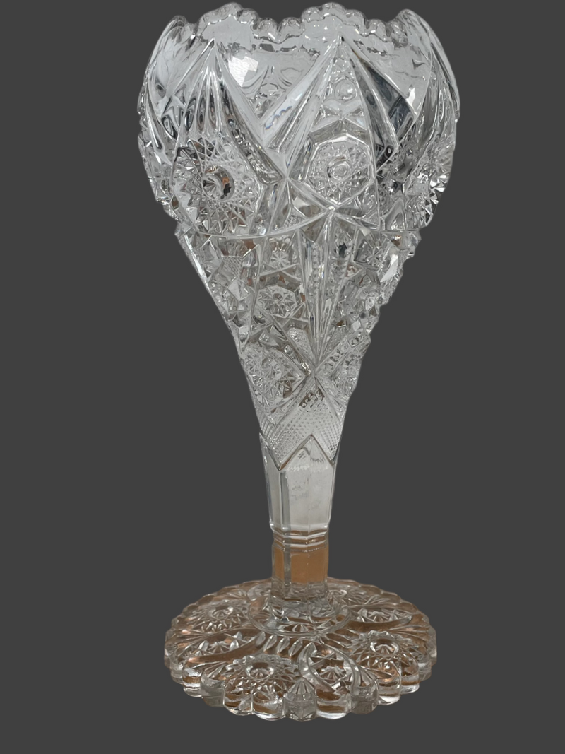 Vase impérial Thunderbolt 12 po, grand verre brillant américain lourd