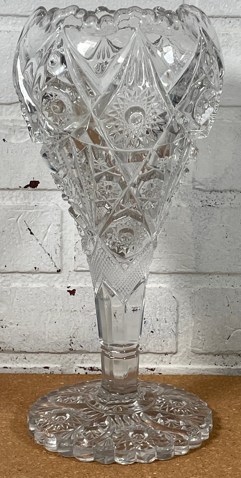 Vase impérial Thunderbolt 12 po, grand verre brillant américain lourd