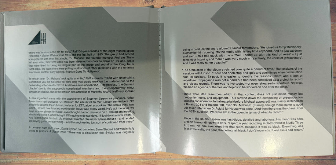 Propaganda Secret Wish 1985 CD reissue on ZTT Records. Classic 80s synth-pop featuring Dr. Mabuse and Dream Within a Dream. EU pressing in clean condition.