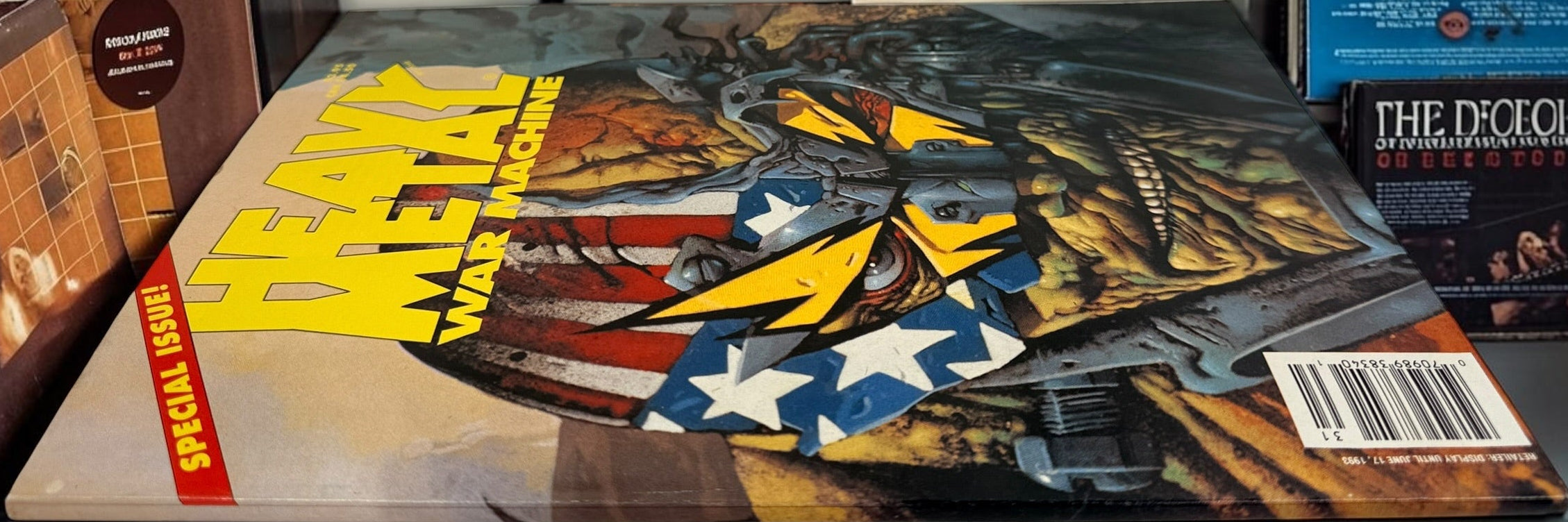 1993 Heavy Metal War Machine Vol. 7 #1 special featuring Simon Bisley cover art, Rogue Trooper and Max Carnage. Vintage sci-fi comic collectible.