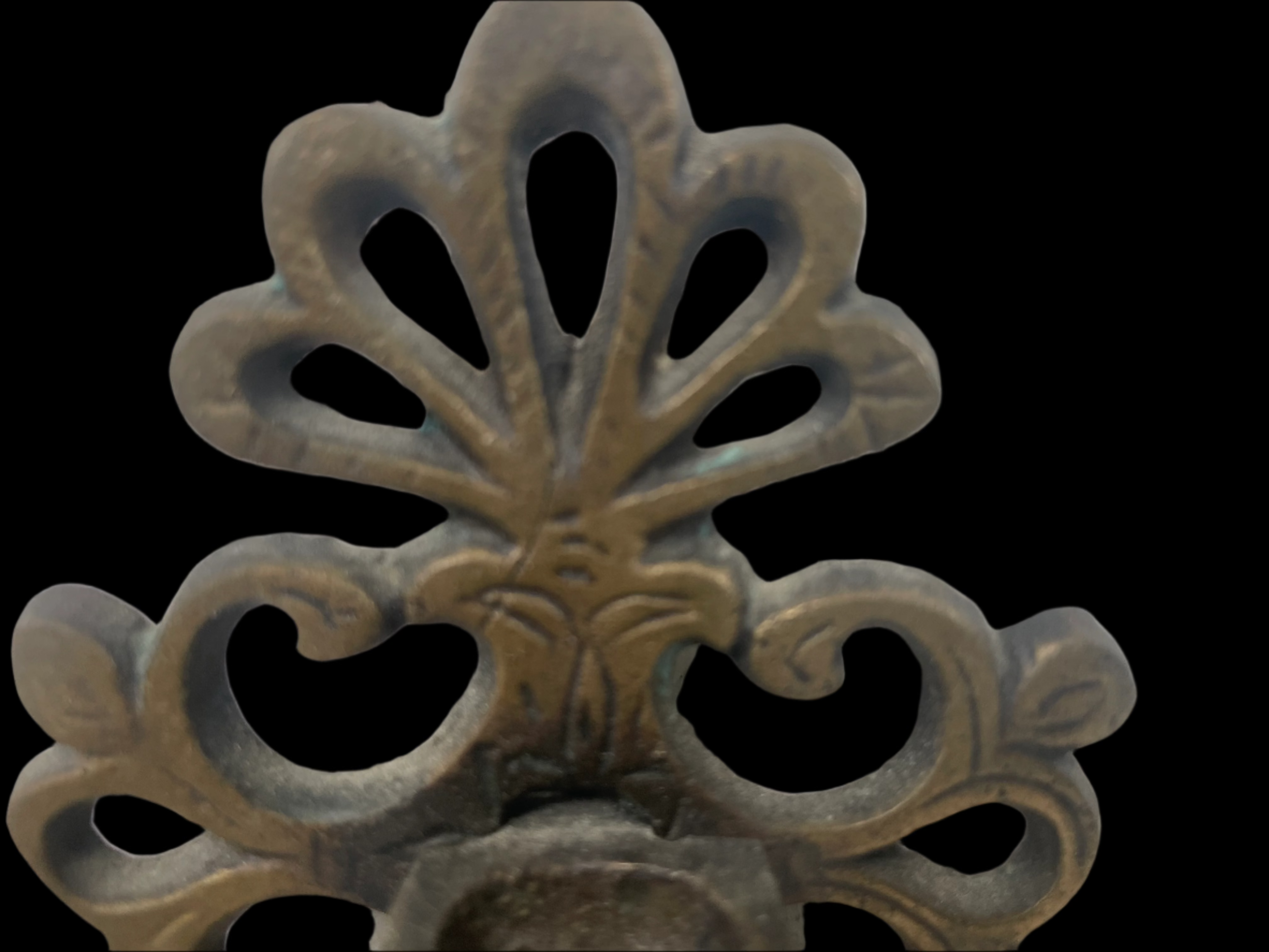 Vintage Brass Judaica Hanukkah Menorah Wall-Mounted Candles/ Oil