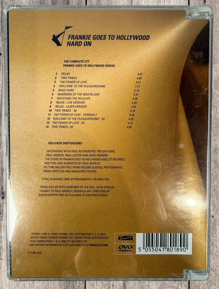 Frankie Goes To Hollywood Hard On DVD, 2000 ZTT release with complete music videos and interviews. PAL format, very good condition, collectible 80s synth-pop.
