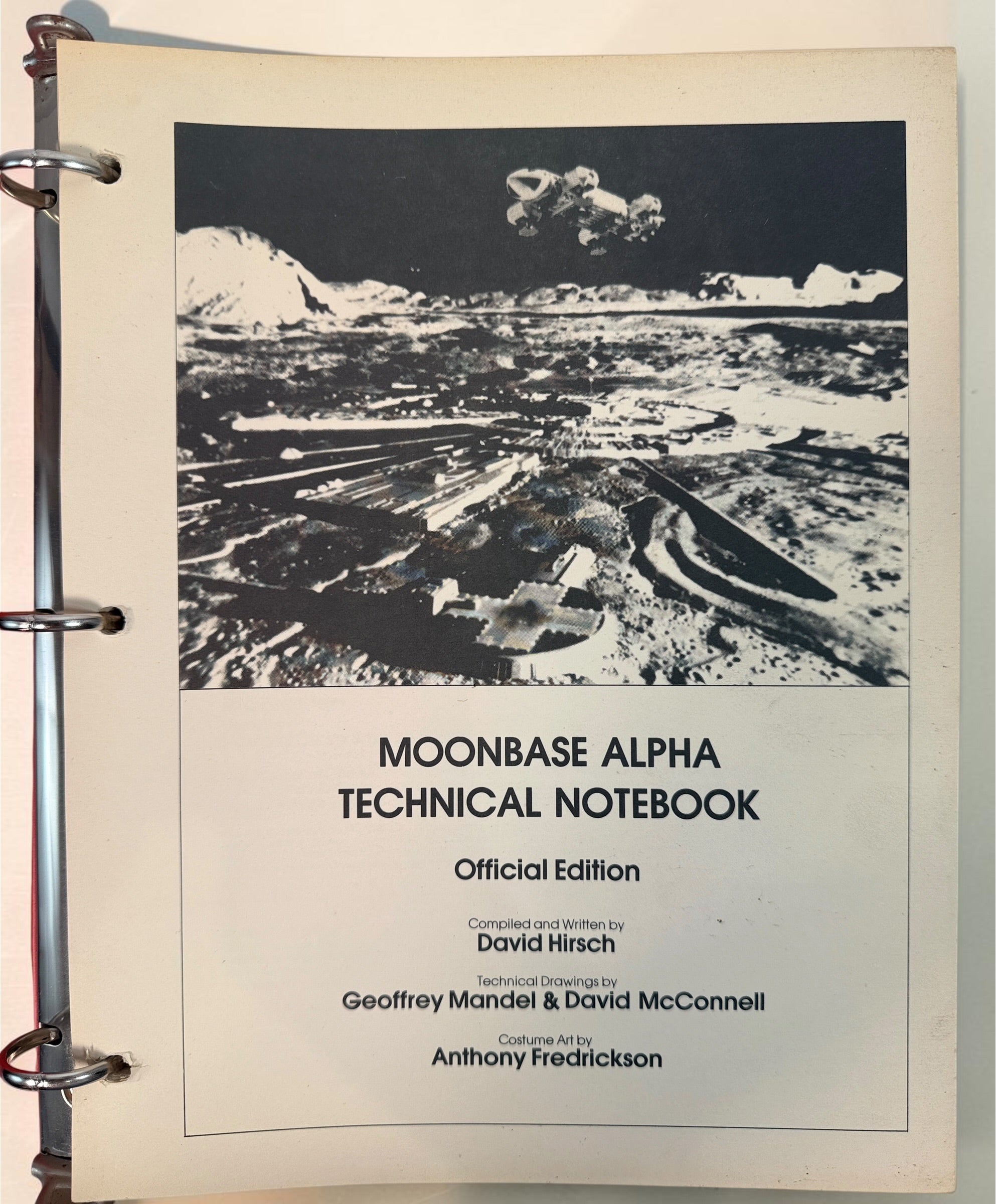 1977 Space: 1999 Moonbase Alpha Technical Notebook, first printing by Starlog. Illustrated vintage reference in red binder. See condition and completeness notes.