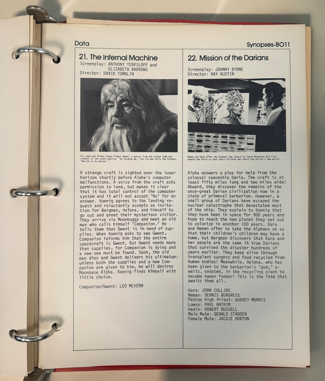 1977 Cosmos 1999 : Cahier technique – Base lunaire Alpha