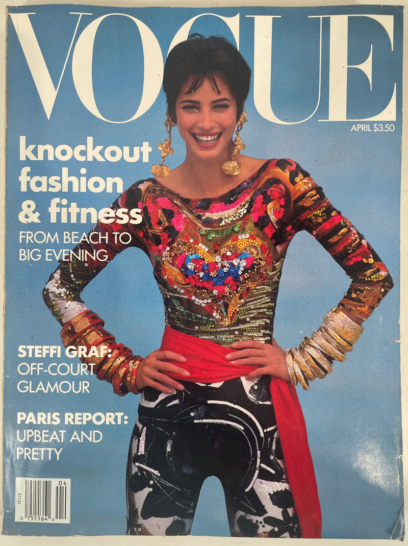 Vogue April 1990 Christy Turlington Chanel Ungaro Lacroix 90s Vintage