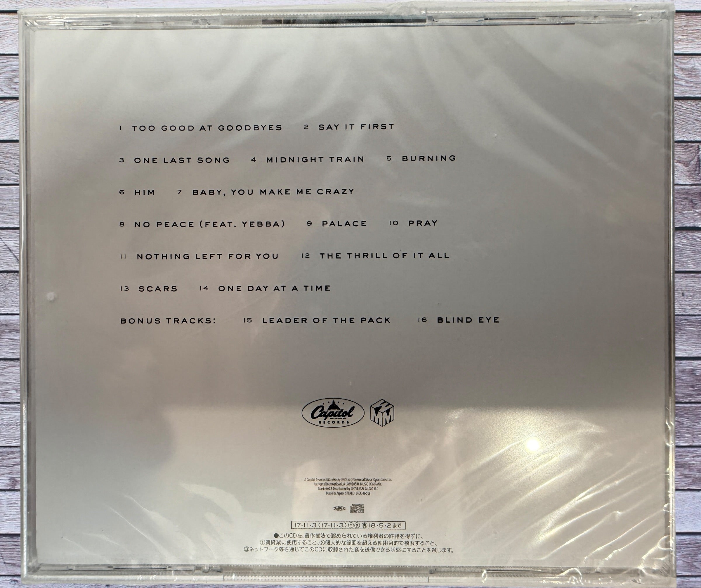 Japanese edition of Sam Smith The Thrill Of It All CD with bonus tracks Leader of the Pack and Blind Eye. Clean copy with original artwork and jewel case.