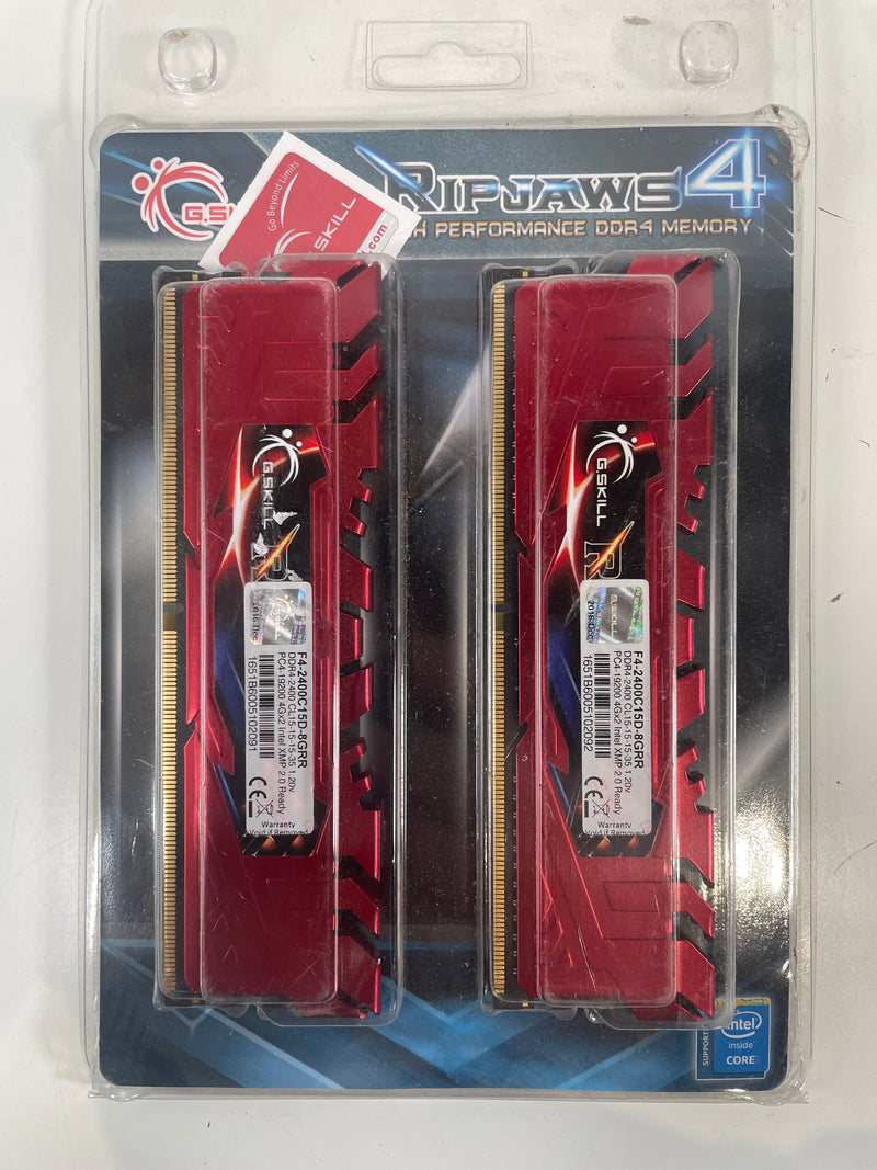 8GB G.Skill Ripjaws 4 DDR4 2400MHz PC4-19200 CL15 Dual Channel kit (2x4GB) Red