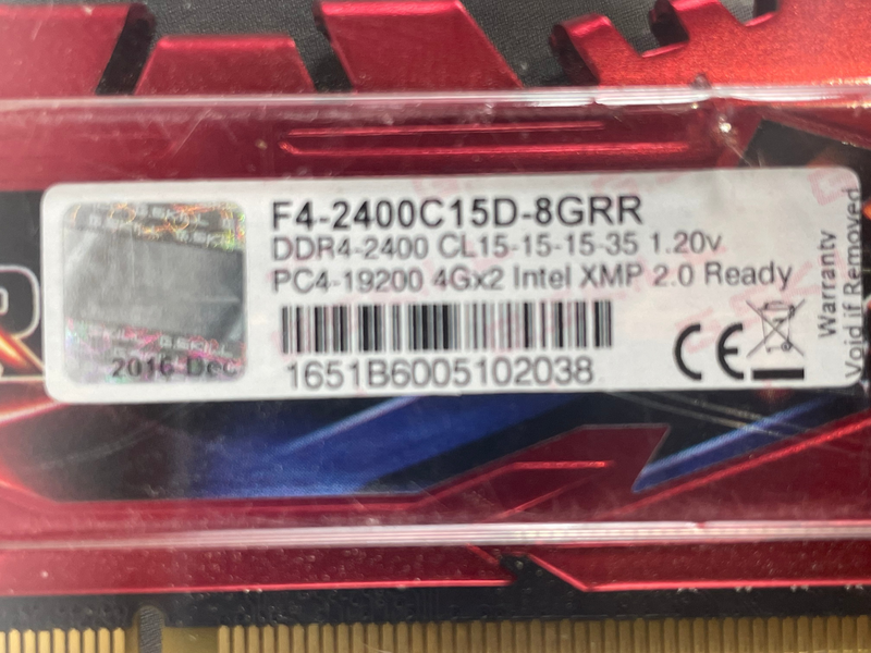 8GB G.Skill Ripjaws 4 DDR4 2400MHz PC4-19200 CL15 Dual Channel kit (2x4GB) Red