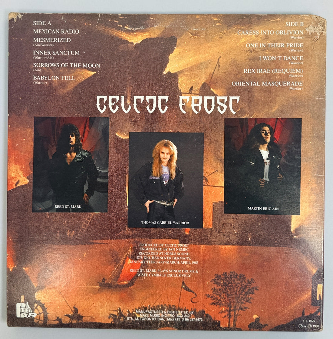 Celtic Frost Into the Pandemonium 1987 Canadian vinyl LP CL 1029. Original Cobra/Maze gatefold pressing of the influential extreme metal classic.