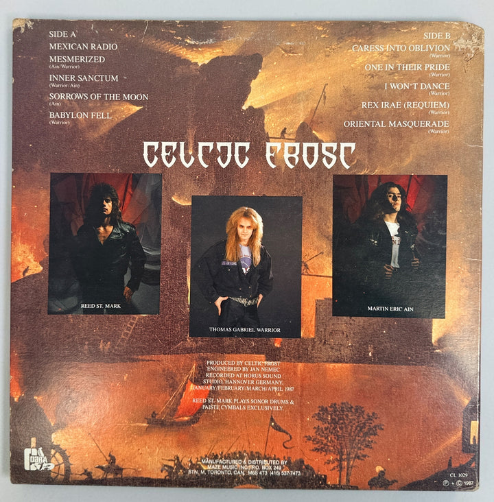 Celtic Frost Into the Pandemonium 1987 Canadian vinyl LP CL 1029. Original Cobra/Maze gatefold pressing of the influential extreme metal classic.
