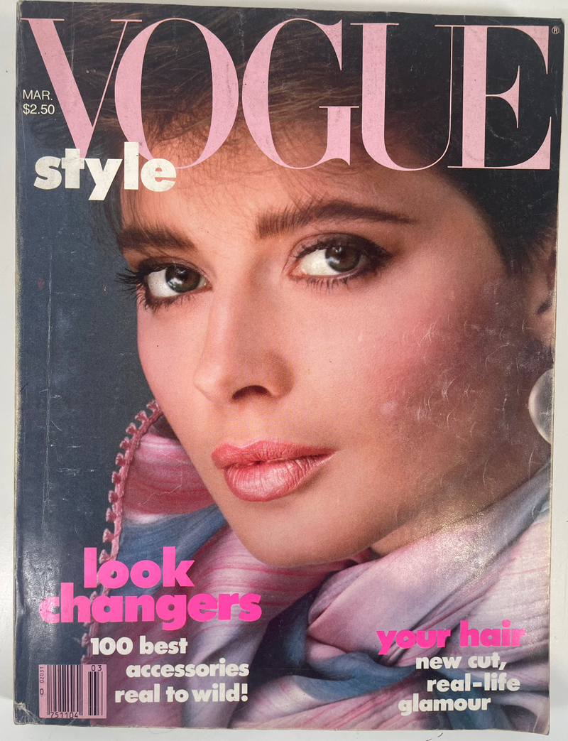 Vintage Vogue Magazine March 1982 Isabella Rossellini by Bill King