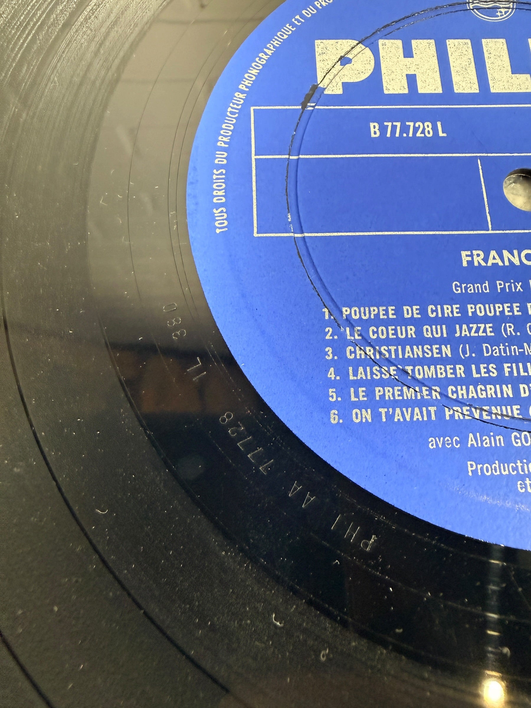1965 France Gall Poupée de Cire LP, Canadian Philips mono pressing B 77.728 L featuring the Serge Gainsbourg classics Poupée de cire and Laisse tomber les filles.