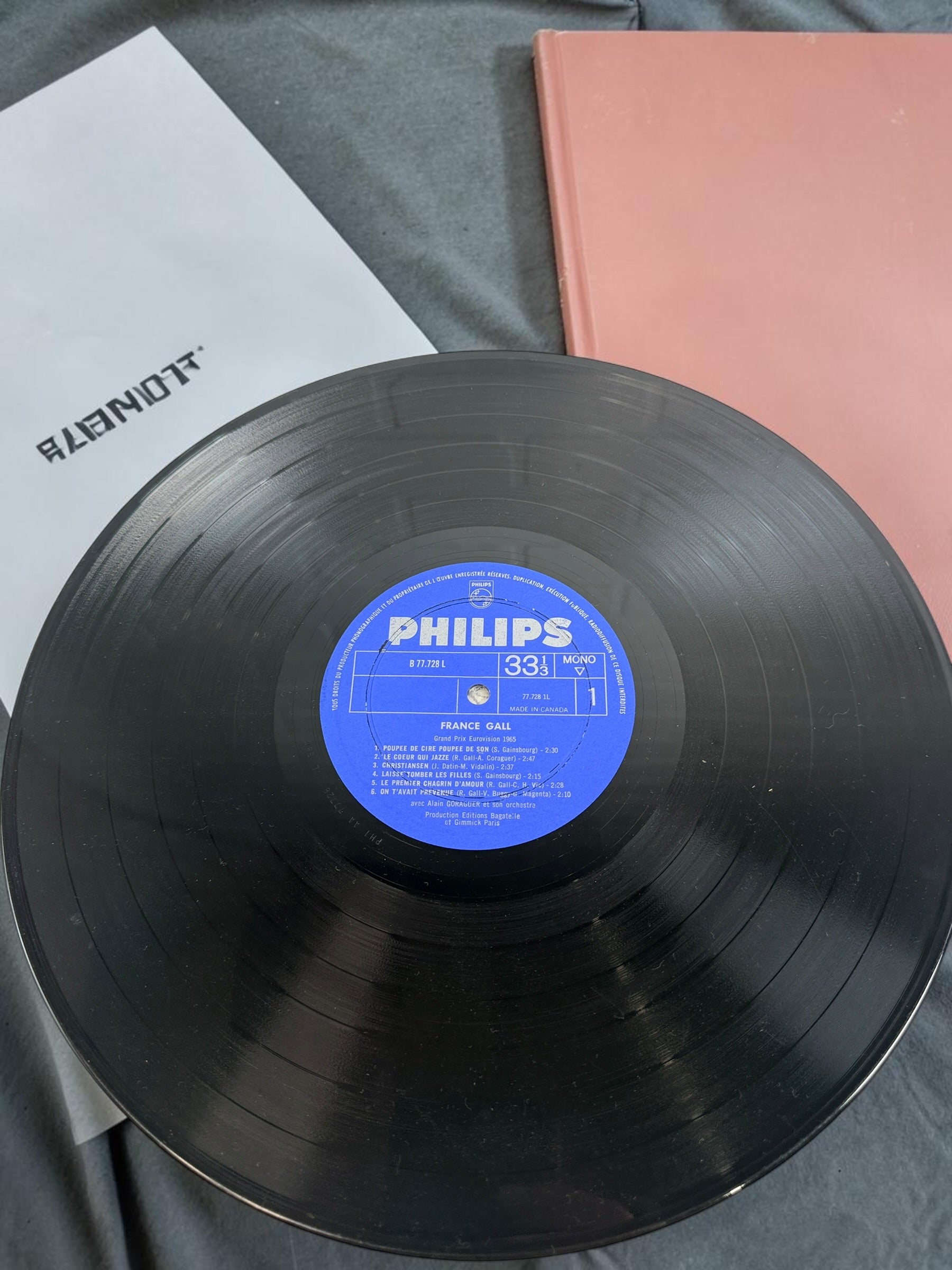 1965 France Gall Poupée de Cire LP, Canadian Philips mono pressing B 77.728 L featuring the Serge Gainsbourg classics Poupée de cire and Laisse tomber les filles.