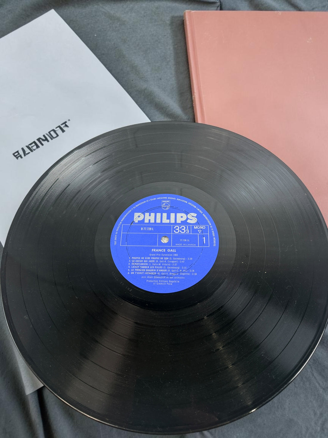 1965 France Gall Poupée de Cire LP, Canadian Philips mono pressing B 77.728 L featuring the Serge Gainsbourg classics Poupée de cire and Laisse tomber les filles.