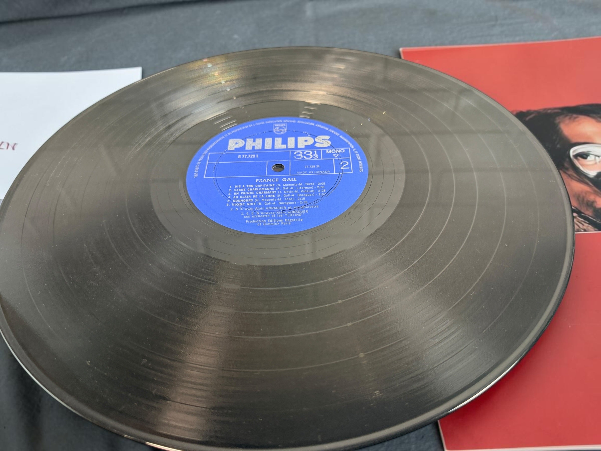 1965 France Gall Poupée de Cire LP, Canadian Philips mono pressing B 77.728 L featuring the Serge Gainsbourg classics Poupée de cire and Laisse tomber les filles.