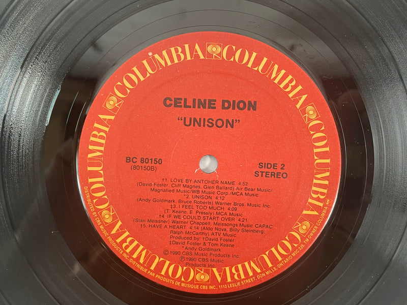 Céline Dion - Unison (LP, Album, (1990), Columbia, BC 80150