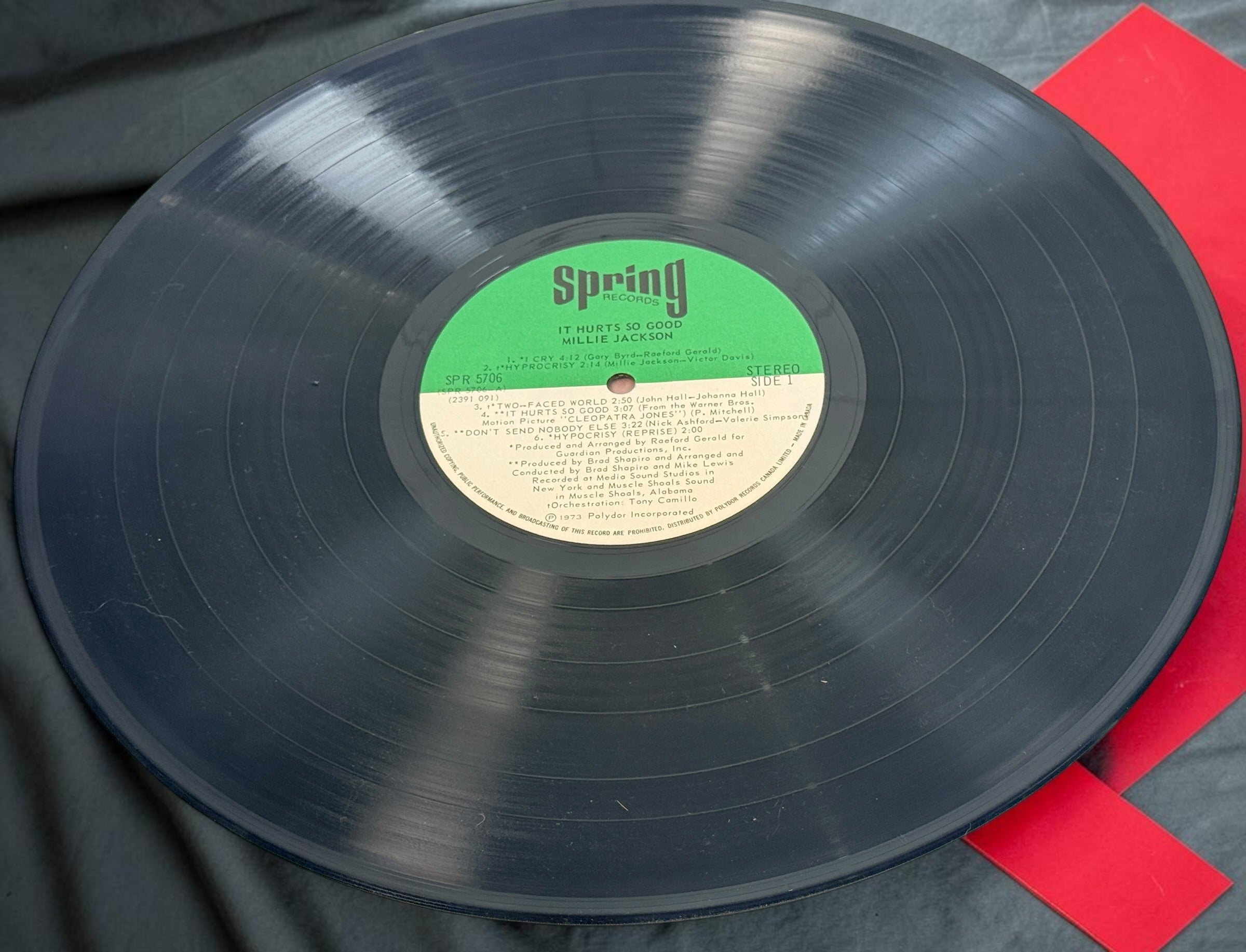 1973 Millie Jackson It Hurts So Good vinyl LP, Canadian Spring Records SPR 5706 pressing with original Discus price sticker. Vintage soul R&amp;B record.
