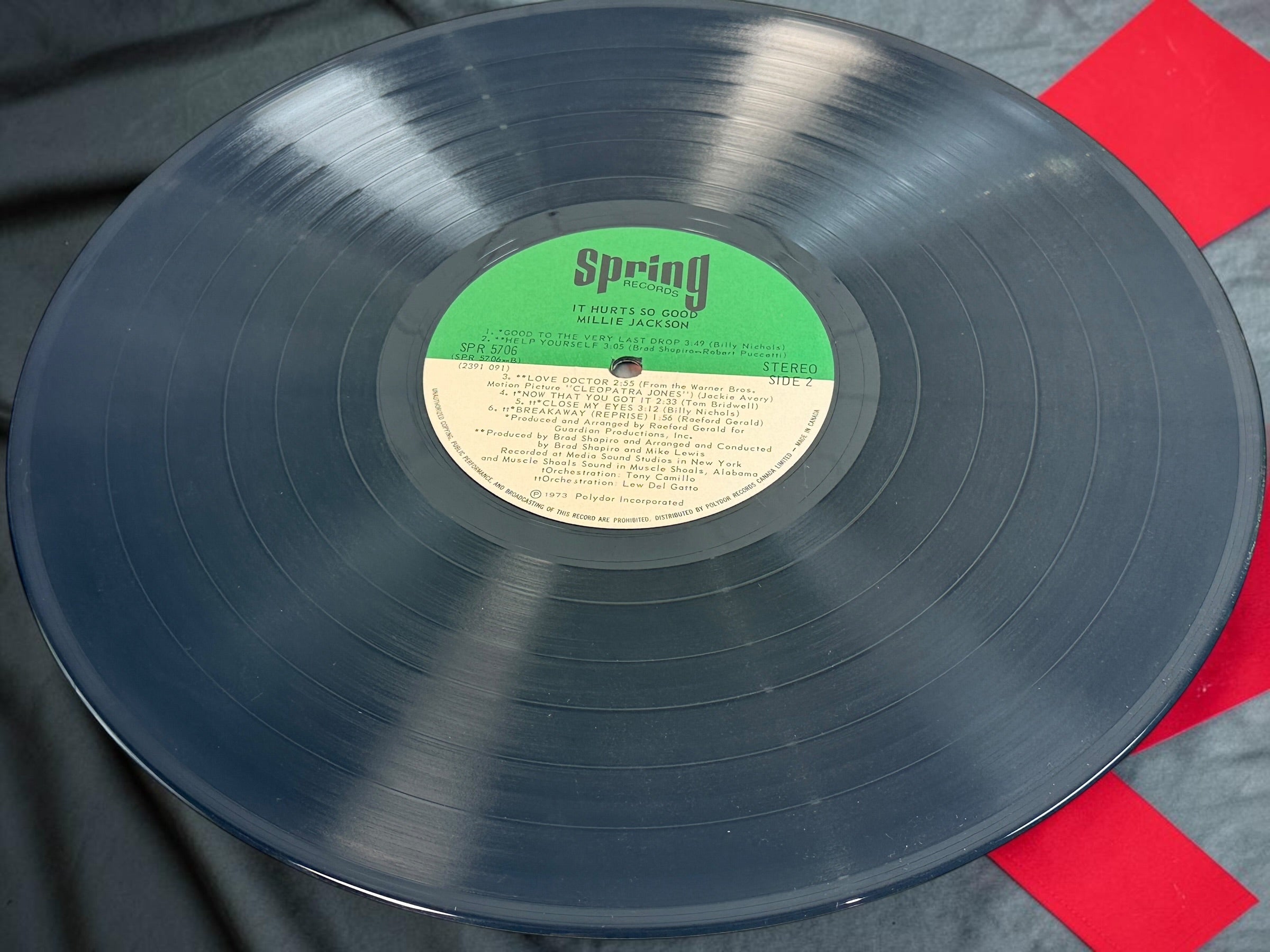 1973 Millie Jackson It Hurts So Good vinyl LP, Canadian Spring Records SPR 5706 pressing with original Discus price sticker. Vintage soul R&amp;B record.