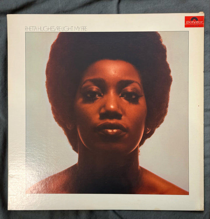 1969 Rhetta Hughes Re-Light My Fire vinyl LP, Canadian Polydor 543.023 pressing. Collectible vintage soul and R&amp;B record made in Canada.