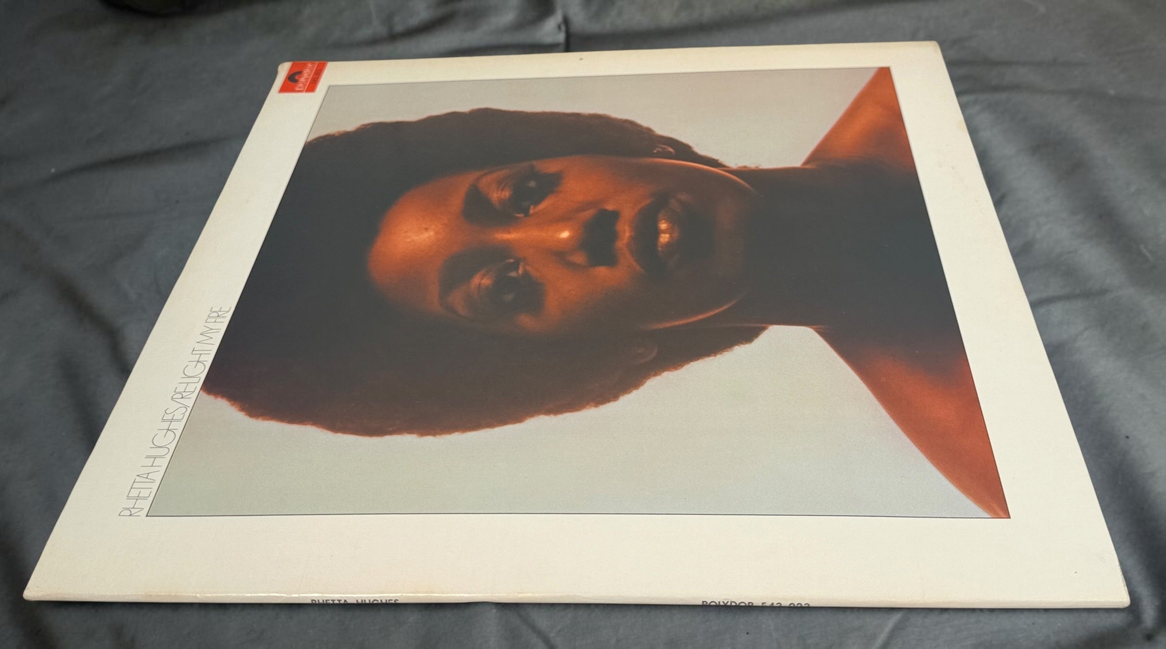 1969 Rhetta Hughes Re-Light My Fire vinyl LP, Canadian Polydor 543.023 pressing. Collectible vintage soul and R&amp;B record made in Canada.