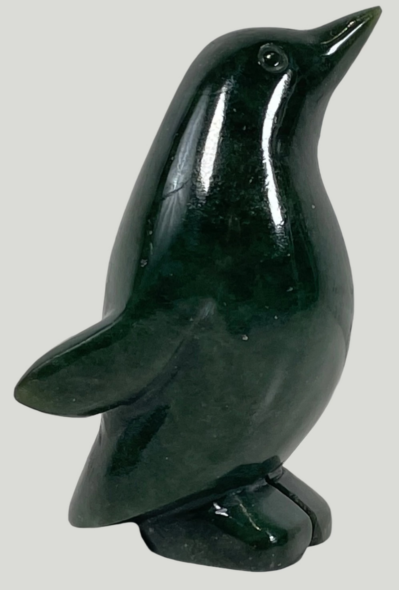 Figurine de pingouin de collection en jade. Hauteur 3 po.