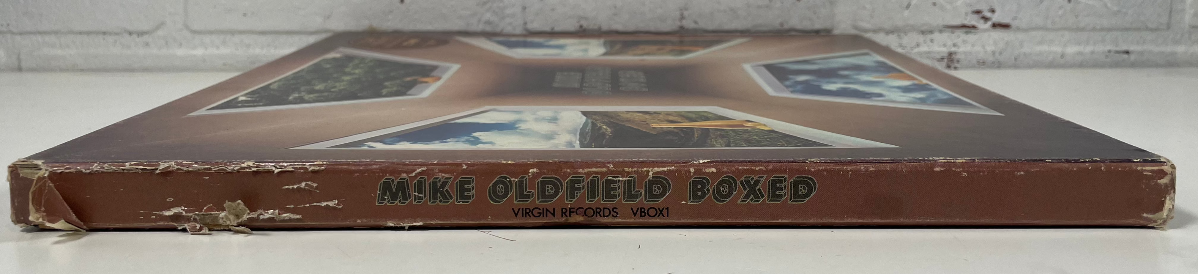 Coffret de compilation vinyle LP 4x Mike Oldfield en boîte Virgin VBOX1.
