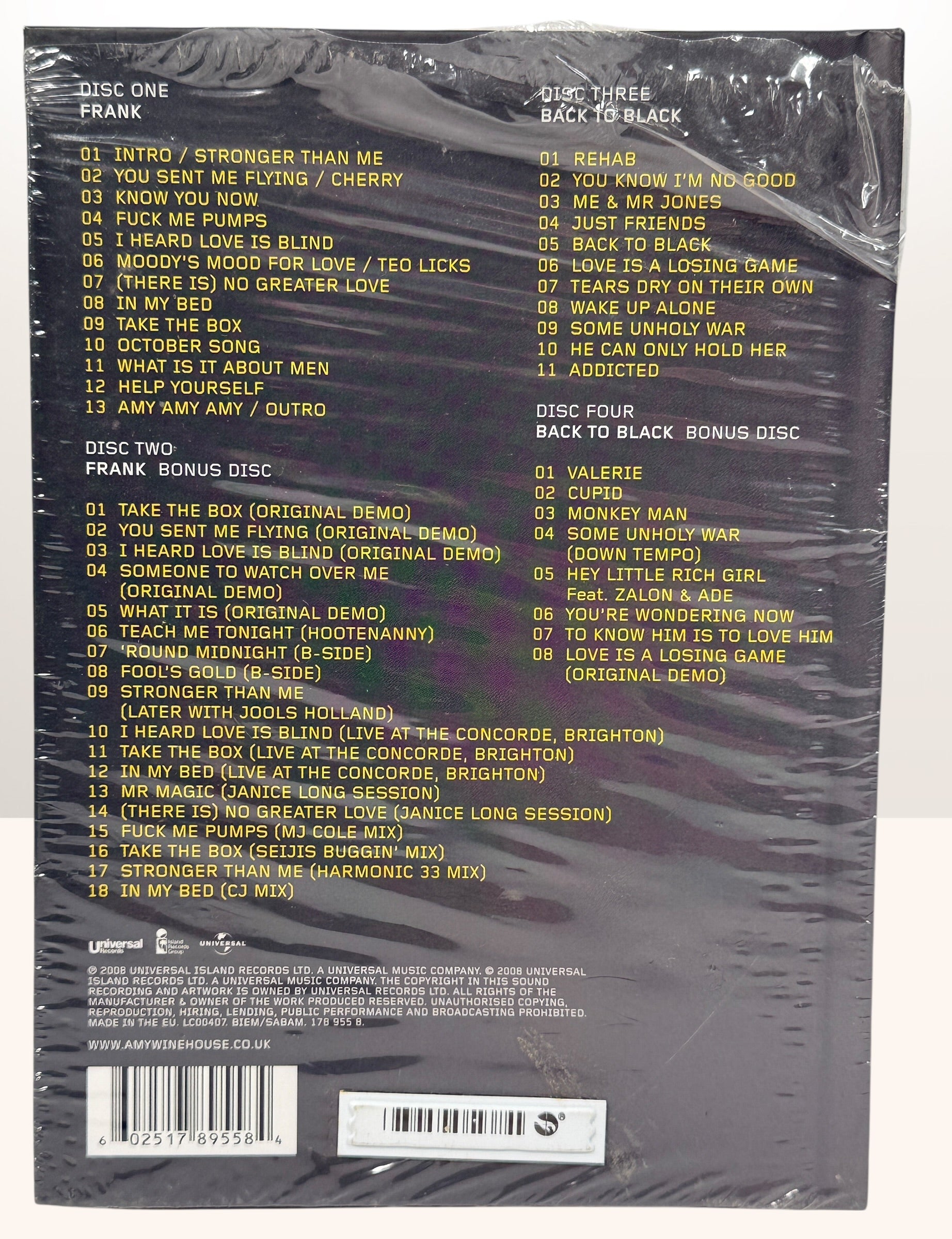 Amy Winehouse, Frank and Back to Black ,Deluxe 4 CD Set. Sealed