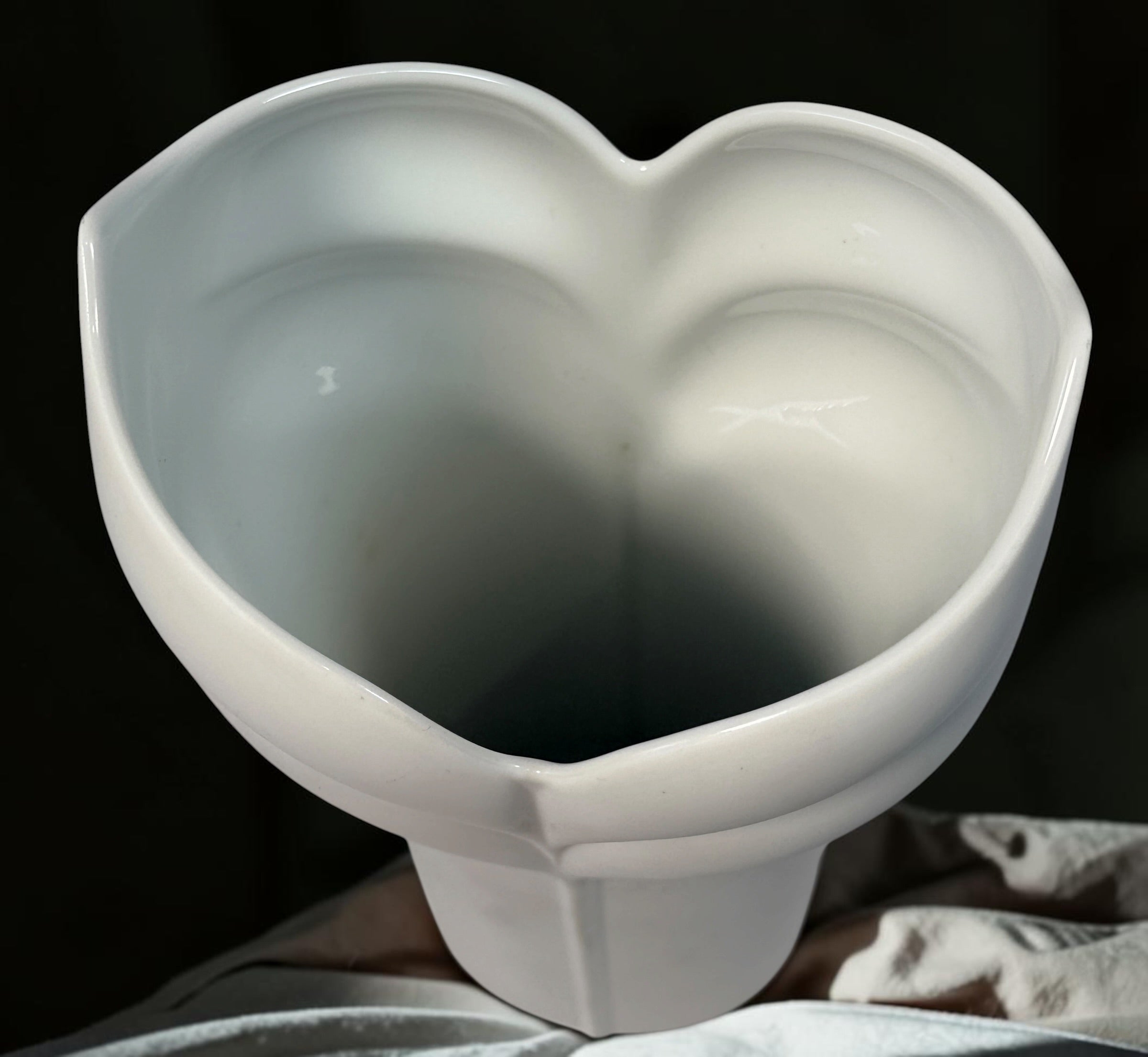 Vintage Rosenthal Studio-Linie German bisque porcelain vase with sculptural leaf relief and matte white modernist design, likely dating to the 1970s