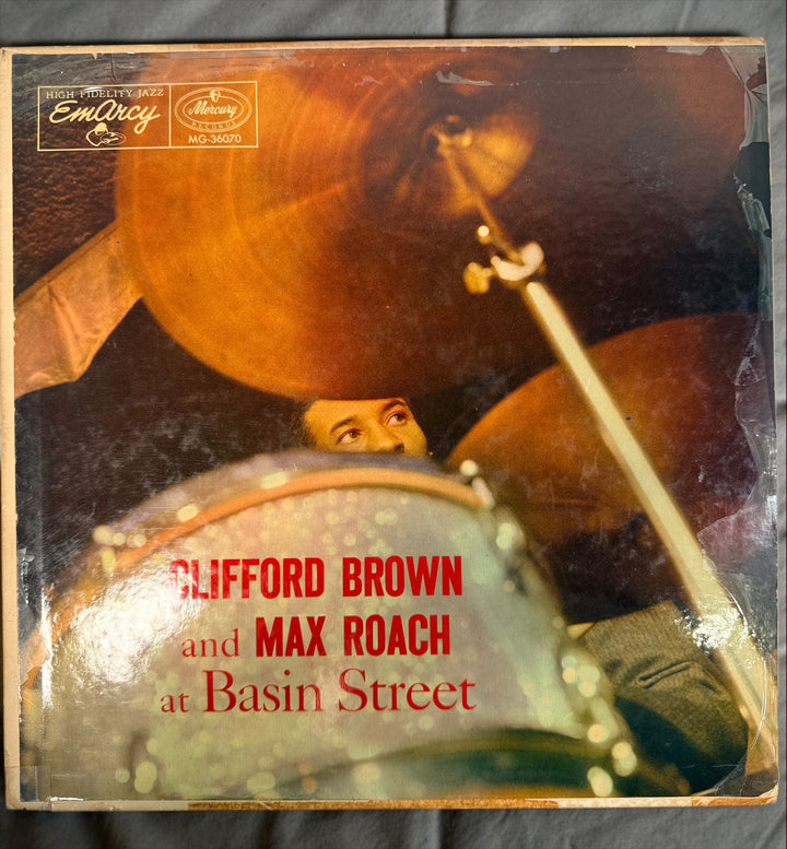 
1956 Clifford Brown &amp; Max Roach At Basin Street Canadian EmArcy MG-36070 mono vinyl LP featuring Sonny Rollins. Original vintage hard-bop jazz record.