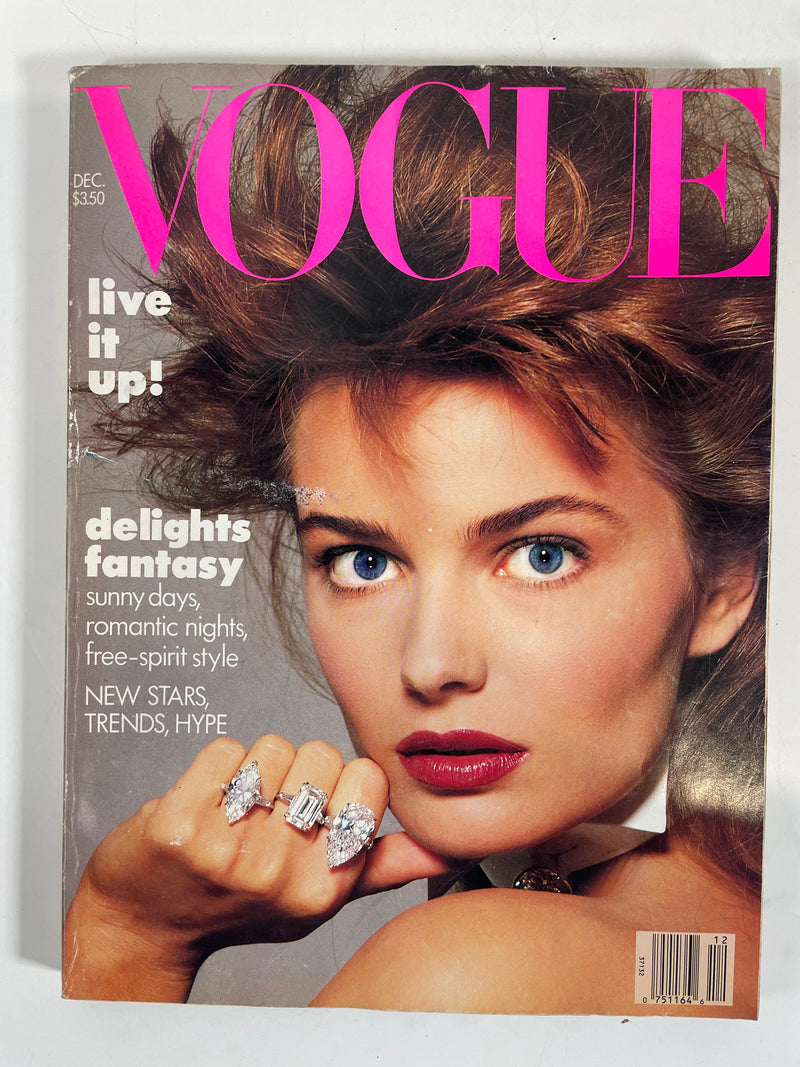 Vogue Mag décembre 1986 Isabelle Adjani Paulina Porizkova Christy Turlington