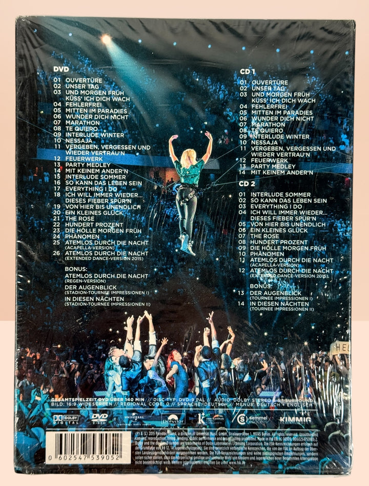 Helene Fischer Farbenspiel Live deluxe edition featuring 2 CDs and concert DVD from the Berlin stadium tour. Factory sealed European pop concert release