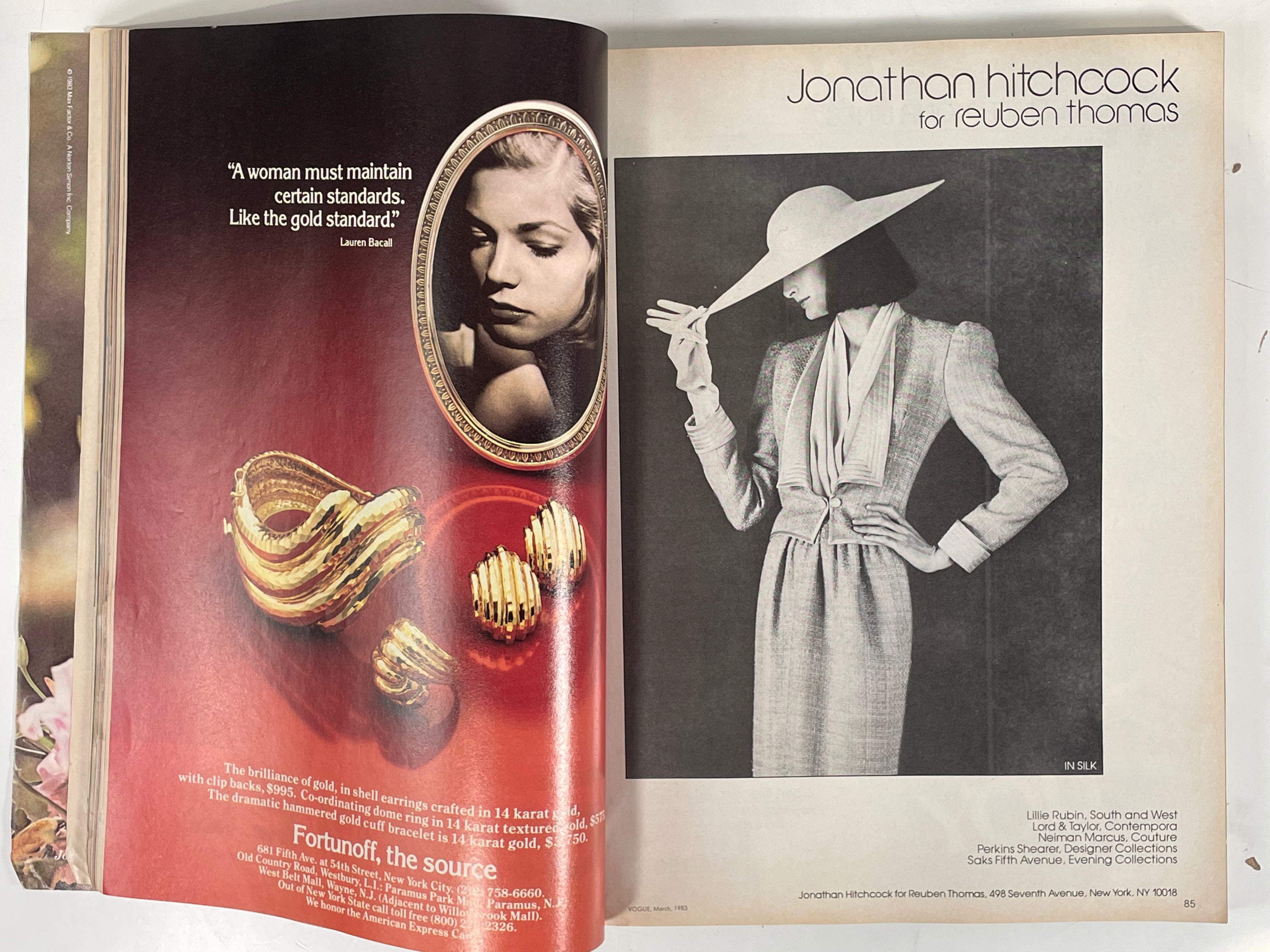 Vintage Vogue Magazine March 1983 Lauren Helm SMART!