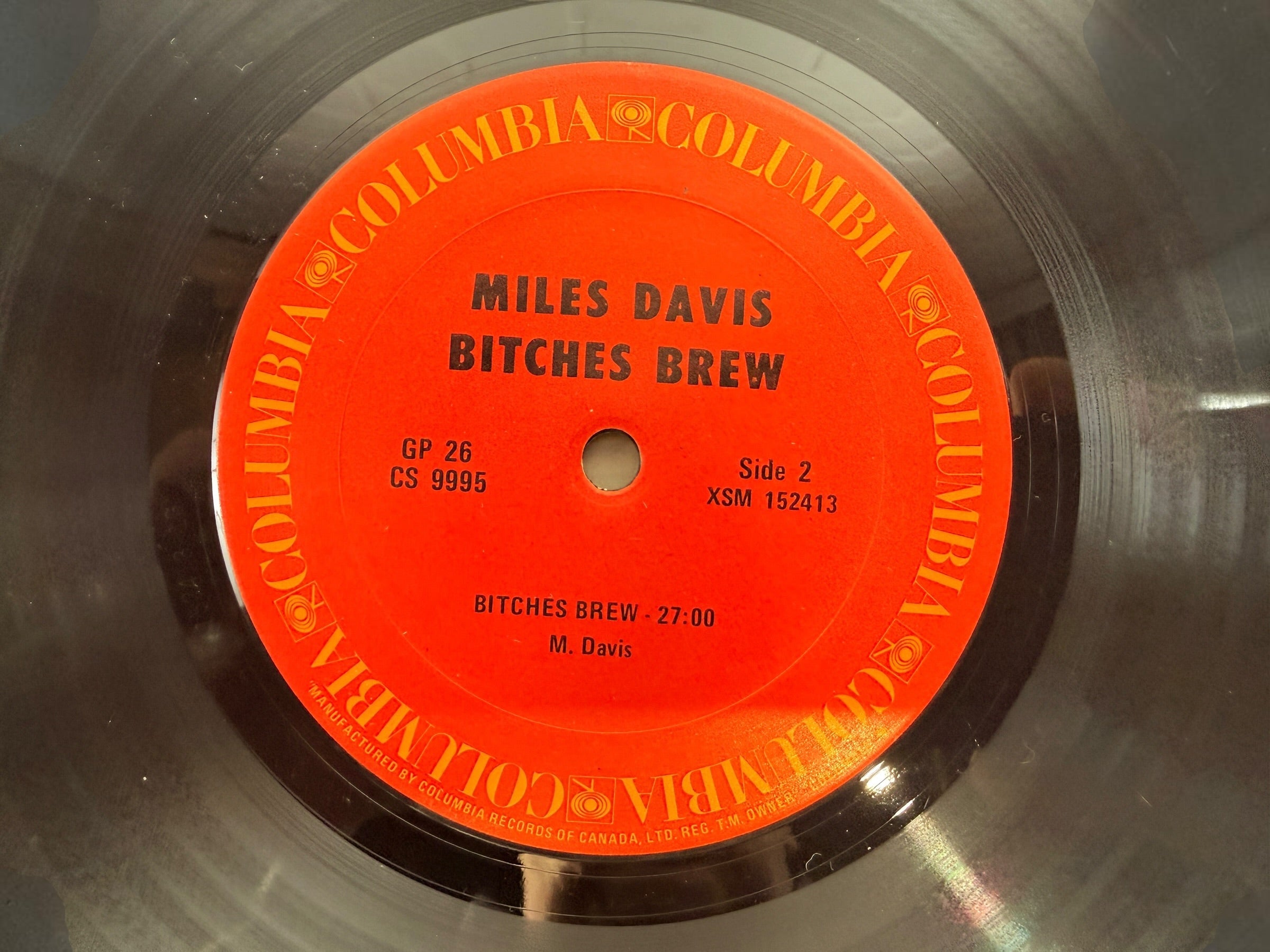 1970s Miles Davis Bitches Brew 2LP – Canadian Columbia GP 26 – Éco